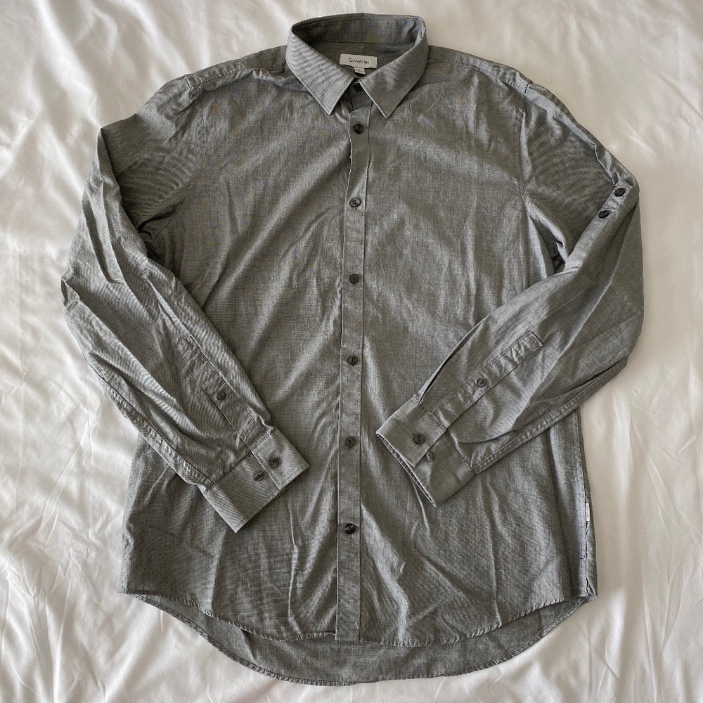 Men’s Light Grey Long Sleeve Dress Shirt